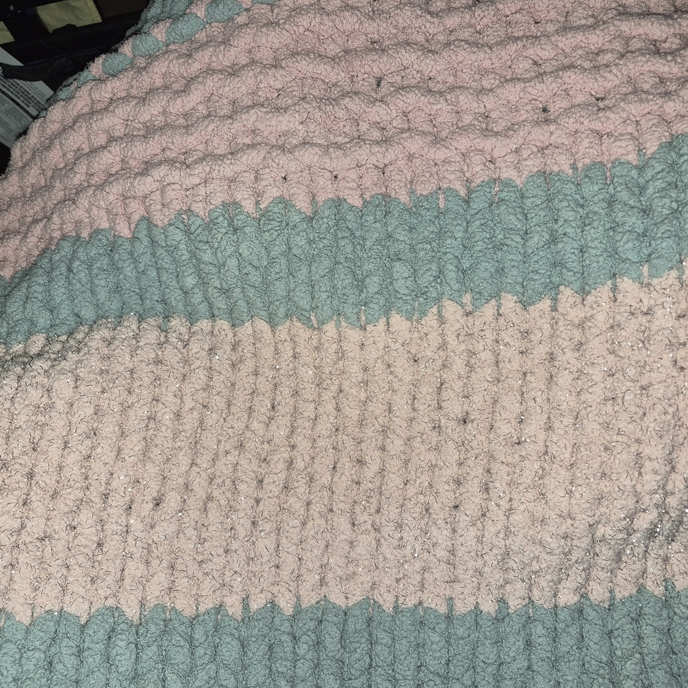 Cozy Textured Blanket in Pink and Gray - Picture 8 of 10
